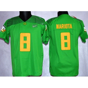 Oregon Duck #8 Marcus Mariota 2015 Playoff Rose Bowl Special Event Diamond Quest Light Green Kids Jersey