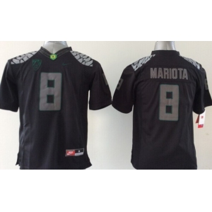Oregon Ducks #8 Marcus Mariota 2014 Lights Black Out Limited Kids Jersey