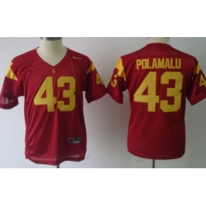 USC Trojans #43 Troy Polamalu Red Kids Jersey