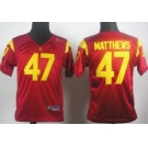 USC Trojans #47 Clay Matthews Red Kids Jersey