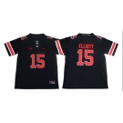 Youth Buckeyes #15 Ezekiel Elliott Blackout Limited Stitched Youth College Jersey