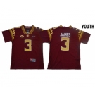 Youth Florida State Seminoles #3 Derwin James Red Youth College Football Jersey