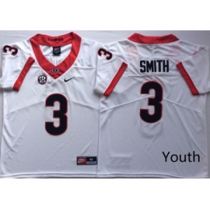 Youth Georgia Bulldogs #3 Roquan Smith White  Nike College Football Jersey