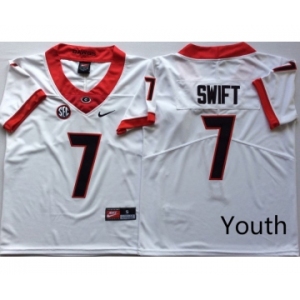 Youth Georgia Bulldogs #7 D'Andre Swift White Nike College Football Jersey