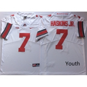 Youth Ohio State Buckeyes #7 Dwayne Haskins Jr. White Youth College Football Jersey