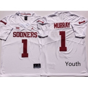 Youth Oklahoma Sooners #1 Kyler Murray White College Football Jersey