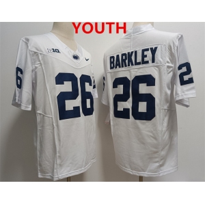 Youth Penn State Nittany Lions #26 Saquon Barkley White Stitched Jersey