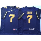 Youth West Virginia Mountaineers 7 Will Grier Blue Youth Nike College Football Jersey