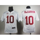 youth ncaa jerseys alabama crimson tide #10 mccarron white