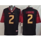 youth ncaa jerseys florida state seminoles #2 sanders black[new]