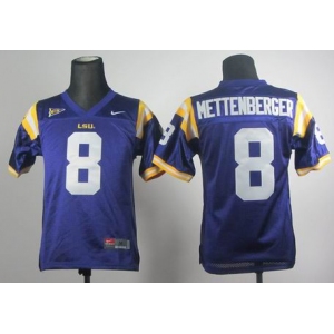 youth ncaa jerseys lsu tigers #8 mettenberger purple