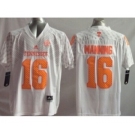 youth ncaa jerseys tennessee volunteers #16 manning white