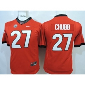 youth ncaa jerseys university of georgia #27 chubb red