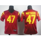 youth ncaa jerseys usc trojans #47 matthews red