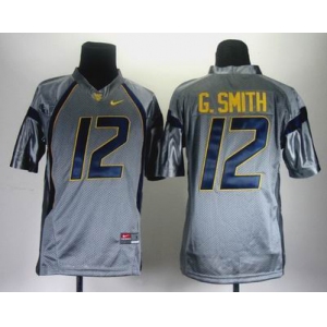 youth ncaa jerseys west virginia mountaineers #12 geno smith grey