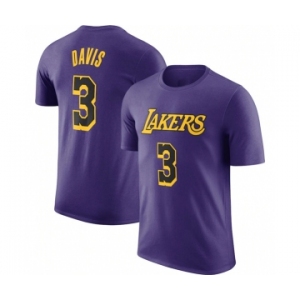 Men's Los Angeles Lakers #3 Anthony Davis Purple 2022-23 Statement Edition Long Sleeve T-Shirt