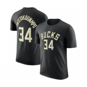 Men's Milwaukee Bucks #34 Giannis Antetokounmpo Black 2022-23 Statement Edition Long Sleeve T-Shirt