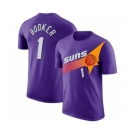 Men's Phoenix Suns #1 Devin Booker Purple 2022-23 Classic Edition Name & Number T-Shirt