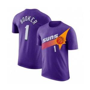 Men's Phoenix Suns #1 Devin Booker Purple 2022-23 Classic Edition Name & Number T-Shirt