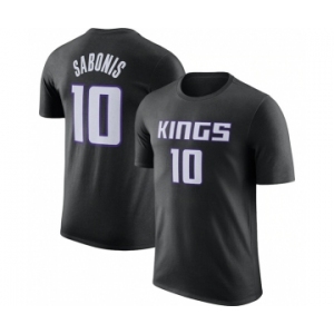 Men's Sacramento Kings #10 Domantas Sabonis Black 2022-23 Statement Edition Name & Number T-Shirt