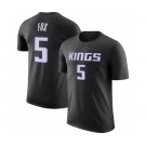 Men's Sacramento Kings #5 De'Aaron Fox Black 2022-23 Statement Edition Name & Number T-Shirt