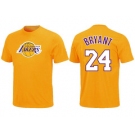 NBA Los Angeles Lakers #24 Kobe Bryant Yellow T-Shirt