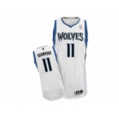 Men Adidas Minnesota Timberwolves #11 Jamal Crawford Authentic White Home NBA Jersey