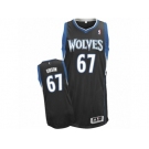 Men Adidas Minnesota Timberwolves #67 Taj Gibson Authentic Black Alternate NBA Jersey