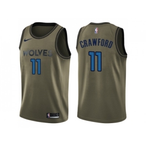Men Nike Minnesota Timberwolves #11 Jamal Crawford Green Salute to Service NBA Swingman Jersey