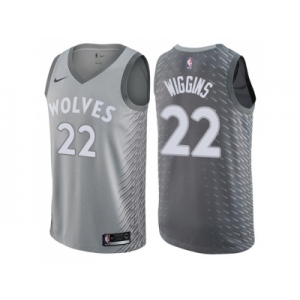 Men Nike Minnesota Timberwolves #22 Andrew Wiggins Gray NBA Swingman City Edition Jersey
