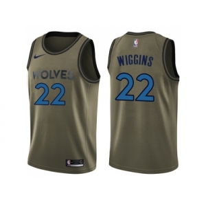 Men Nike Minnesota Timberwolves #22 Andrew Wiggins Green Salute to Service NBA Swingman Jersey