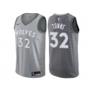 Men Nike Minnesota Timberwolves #32 Karl-Anthony Towns Gray NBA Swingman City Edition Jersey