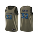 Men Nike Minnesota Timberwolves #32 Karl-Anthony Towns Green Salute to Service NBA Swingman Jersey