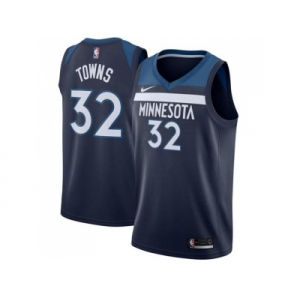 Men Nike Minnesota Timberwolves #32 Karl-Anthony Towns Navy Blue Stitched NBA Swingman Jersey