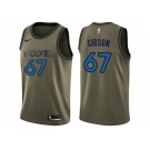 Men Nike Minnesota Timberwolves #67 Taj Gibson Green Salute to Service NBA Swingman Jersey