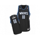 Men's Adidas Minnesota Timberwolves #18 Omri Casspi Swingman Black Alternate NBA Jersey