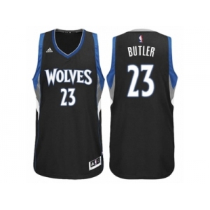 Men's Adidas Minnesota Timberwolves #23 Jimmy Butler Authentic Black Alternate NBA Jersey