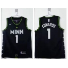 Men's Minnesota Timberwolves #1 Anthony Edwards Black 2021 Nike City Edition Swingman Stitched NBA Jersey