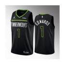 Men's Minnesota Timberwolves #1 Anthony Edwards Black City Stitched Jersey