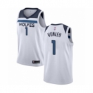 Men's Minnesota Timberwolves #1 Noah Vonleh Authentic White Basketball Jersey - Association Edition