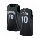 Men's Minnesota Timberwolves #10 Jake Layman Authentic Black Hardwood Classics Jersey