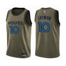 Men's Minnesota Timberwolves #10 Jake Layman Swingman Green Salute to Service Basketball Jersey