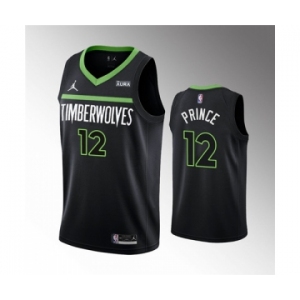 Men's Minnesota Timberwolves #12 Taurean Prince Black Statement Edition Stitched Jersey