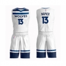 Men's Minnesota Timberwolves #13 Shabazz Napier Swingman White Basketball Suit Jersey - Association Edition