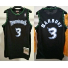 Men's Minnesota Timberwolves #3 Stephon Marbury 1997-98 Black Hardwood Classics Soul Swingman Throwback Jersey