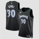 Men's Minnesota Timberwolves #30 Julius Randle Black 2025 Classic Edition Stitched Jersey