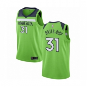 Men's Minnesota Timberwolves #31 Keita Bates-Diop Authentic Green Basketball Jersey Statement Edition
