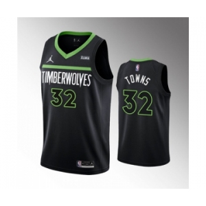 Men's Minnesota Timberwolves #32 Karl-Anthony Towns Black Statement Edition Stitched Jersey