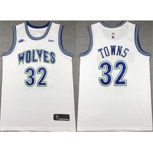 Men's Minnesota Timberwolves #32 Karl-Anthony Towns White City Edition Stitched Jersey