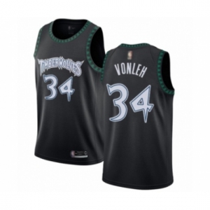 Men's Minnesota Timberwolves #34 Noah Vonleh Authentic Black Hardwood Classics Jersey